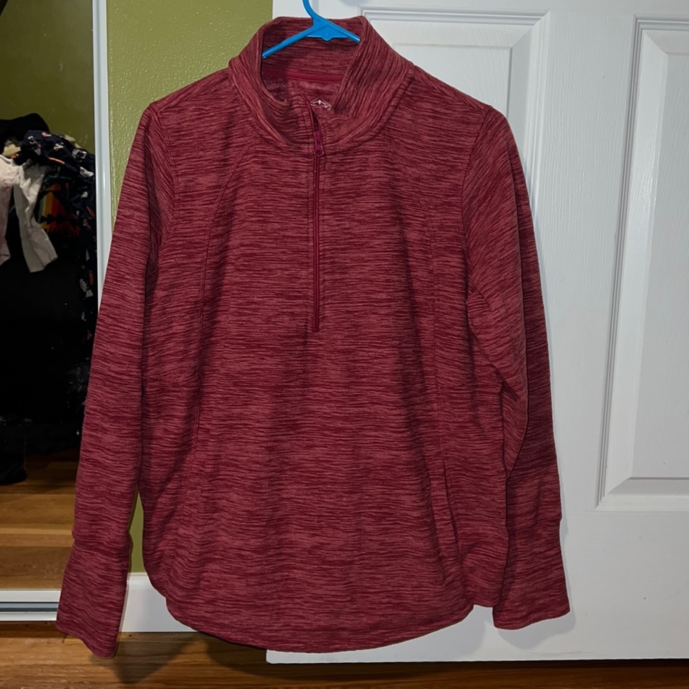 St. John's Bay Womens Long Sleeve Polar Fleece Quarter-Zip Pullover size large